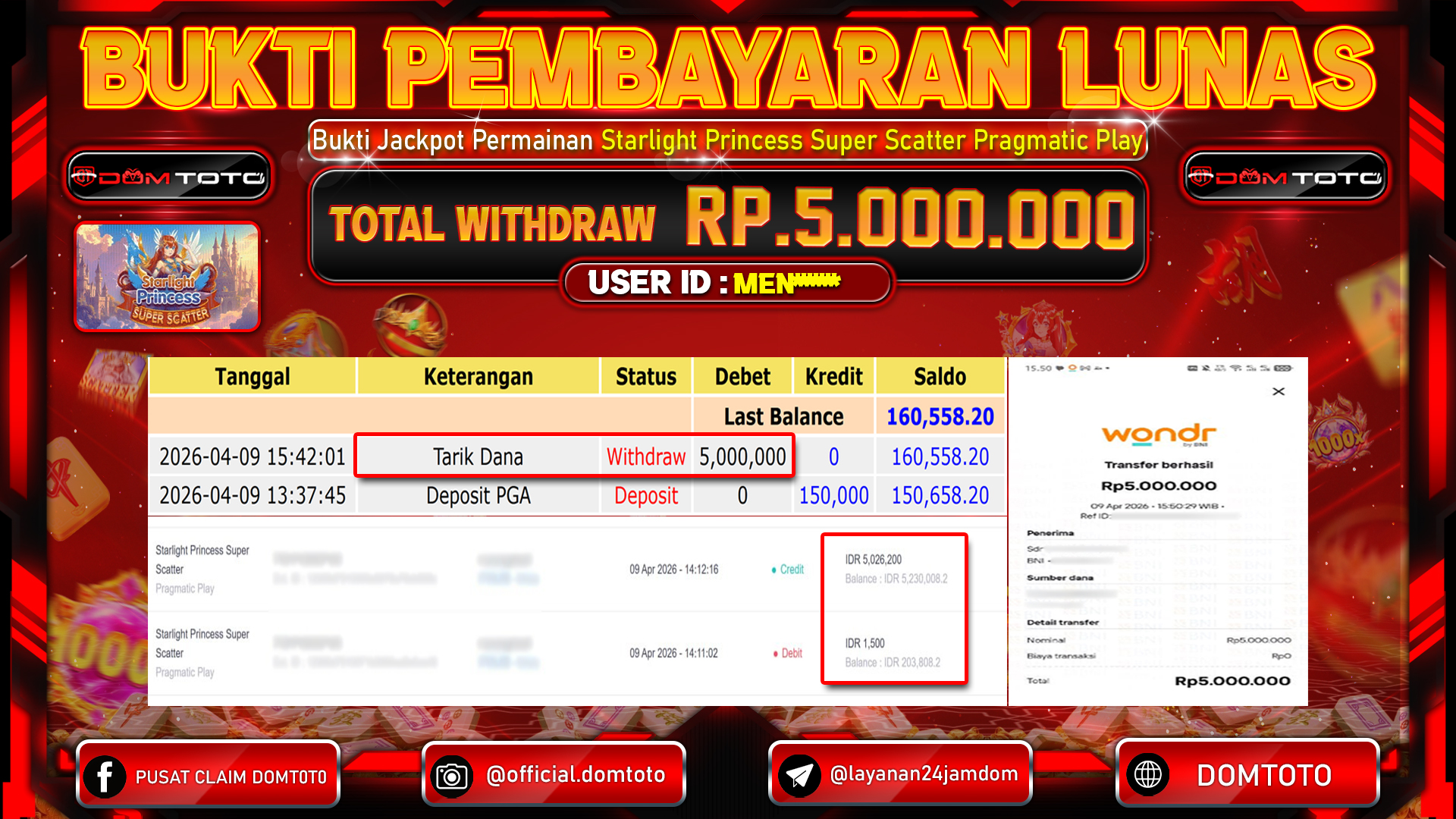 JACKPOT SLOT Starlight Princess Super Scatter Pragmatic Play 09 APRIL 2026
